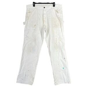 Dickies Work Pants Men 38x31 Utility‎ Carpenter Pocket Straight Paint Splatter